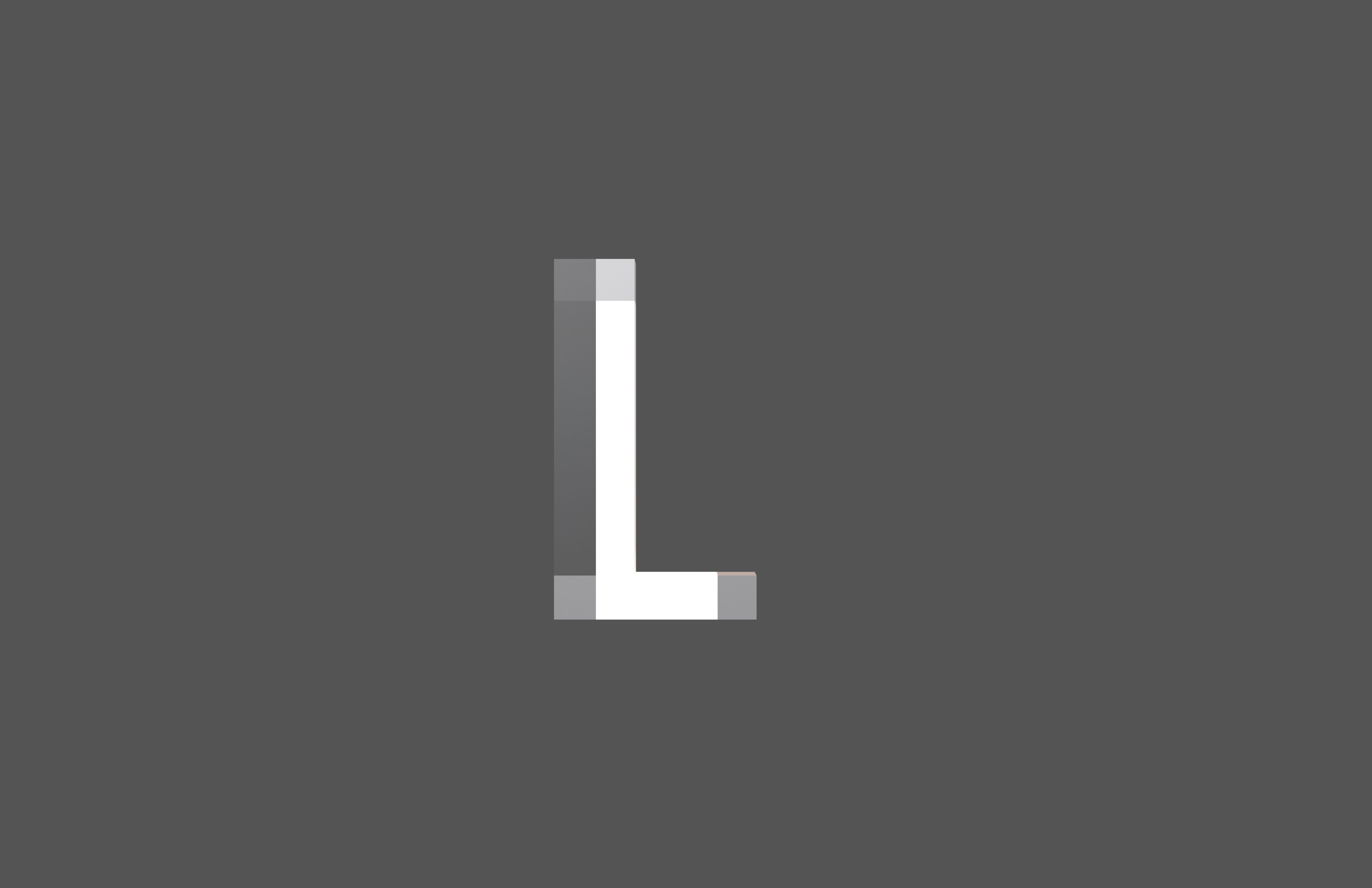 Pixel Font L v1 002 Low-poly 3D model_1