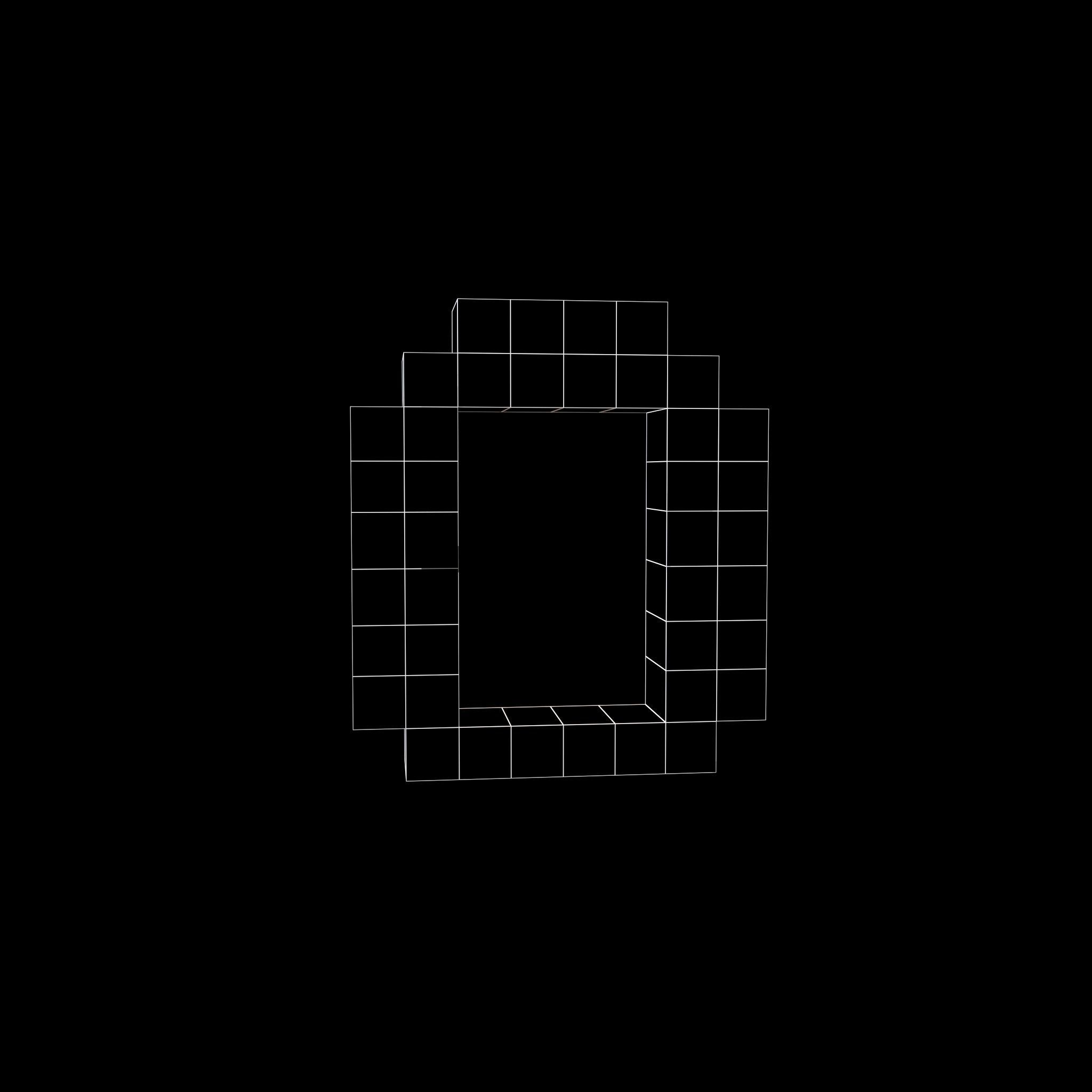 Pixel Font O v1 002 Low-poly 3D model_6