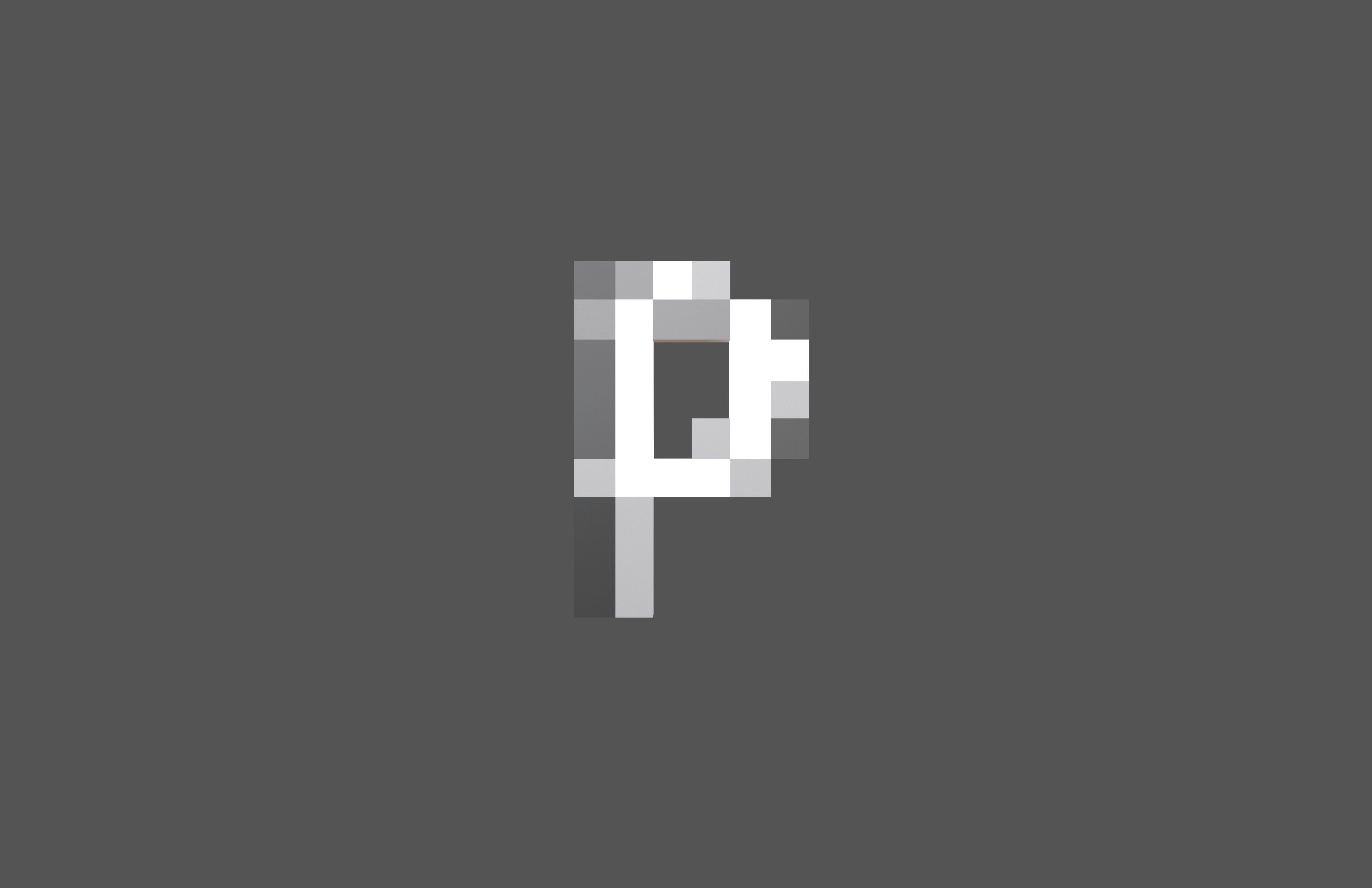 Pixel Font P v1 002 Low-poly 3D model_1