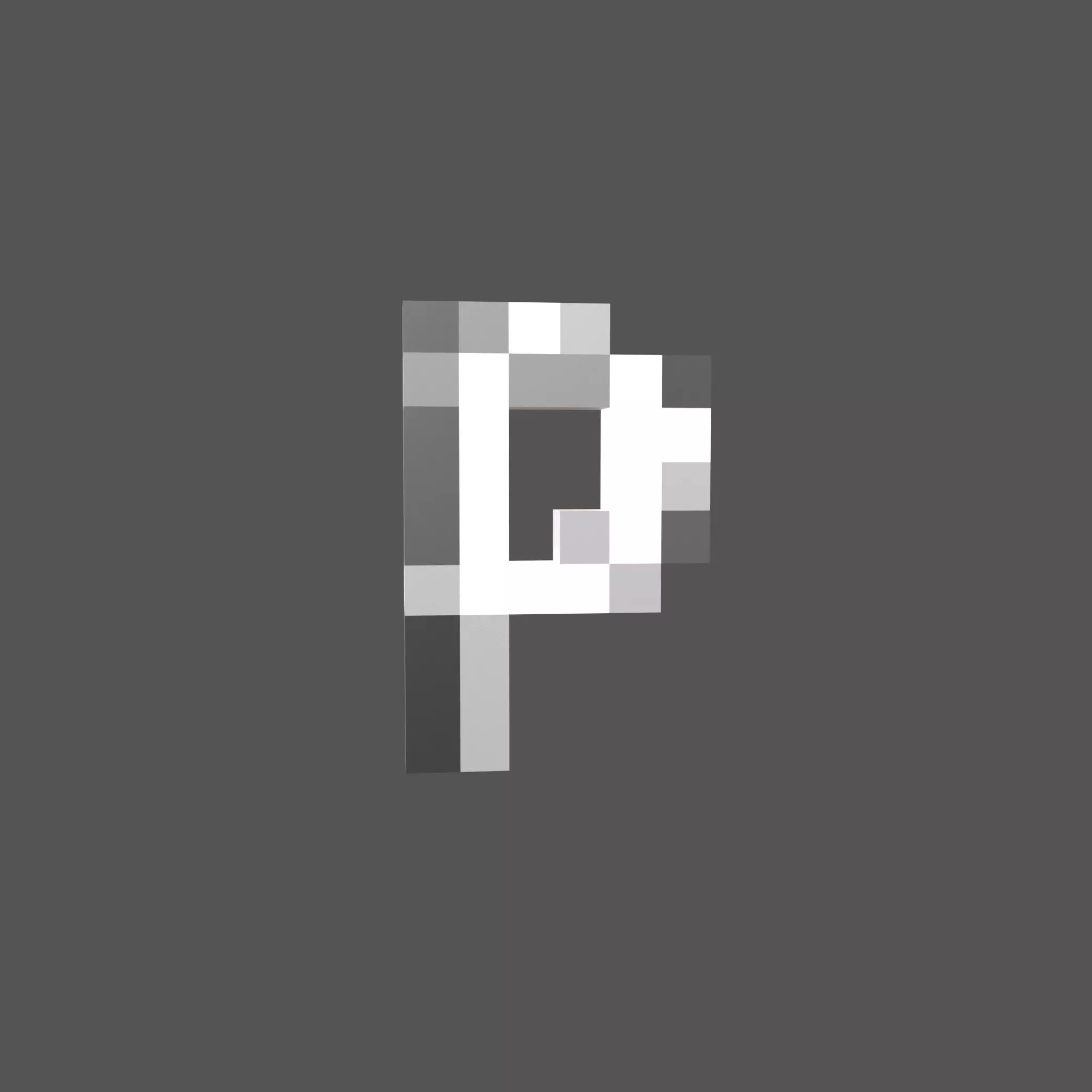 Pixel Font P v1 002 Low-poly 3D model_0