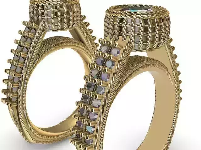 Rope cathedral ring bezel ring stl verified 
