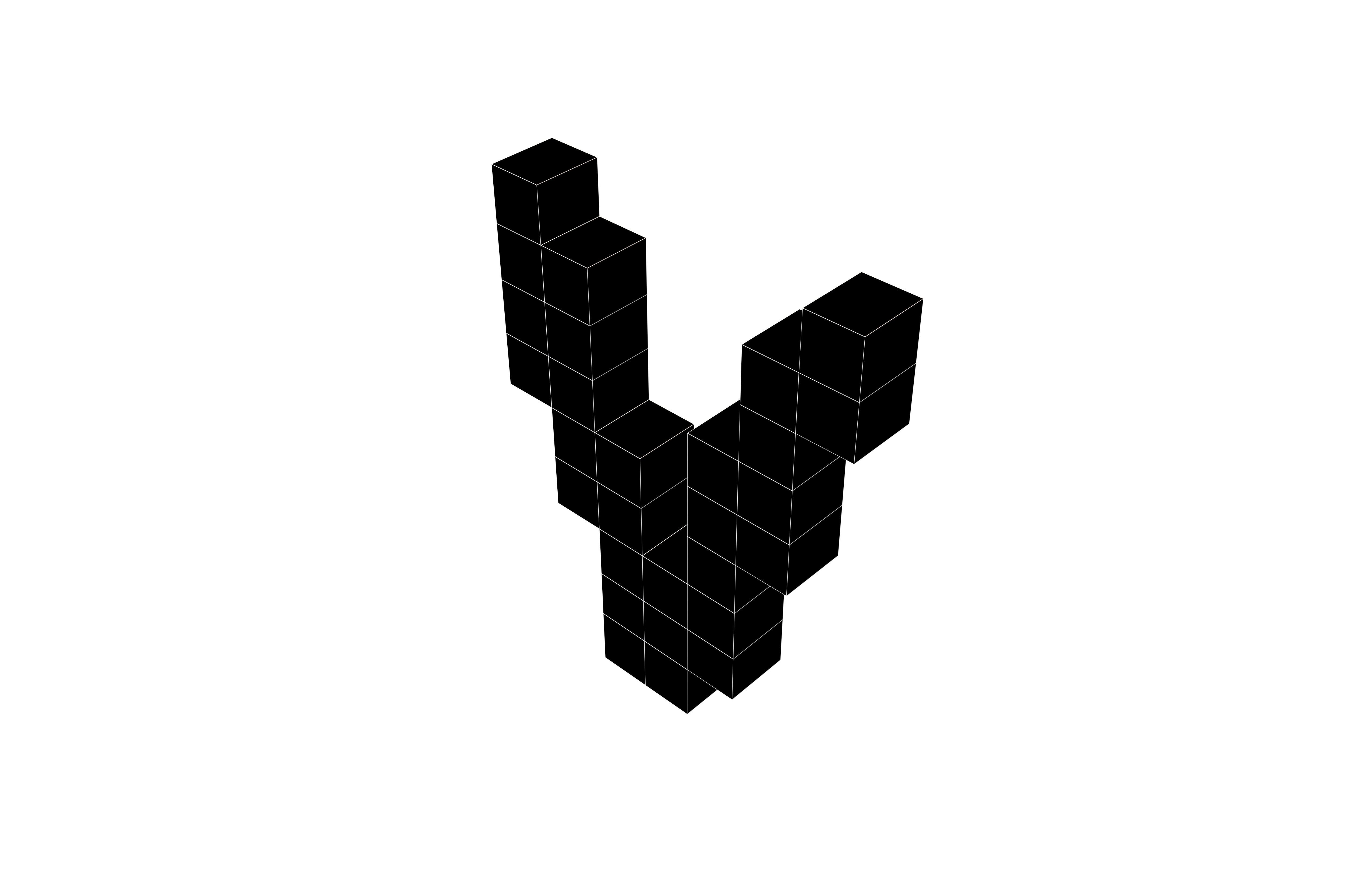 Pixel Font V v1 002 Low-poly 3D model_4