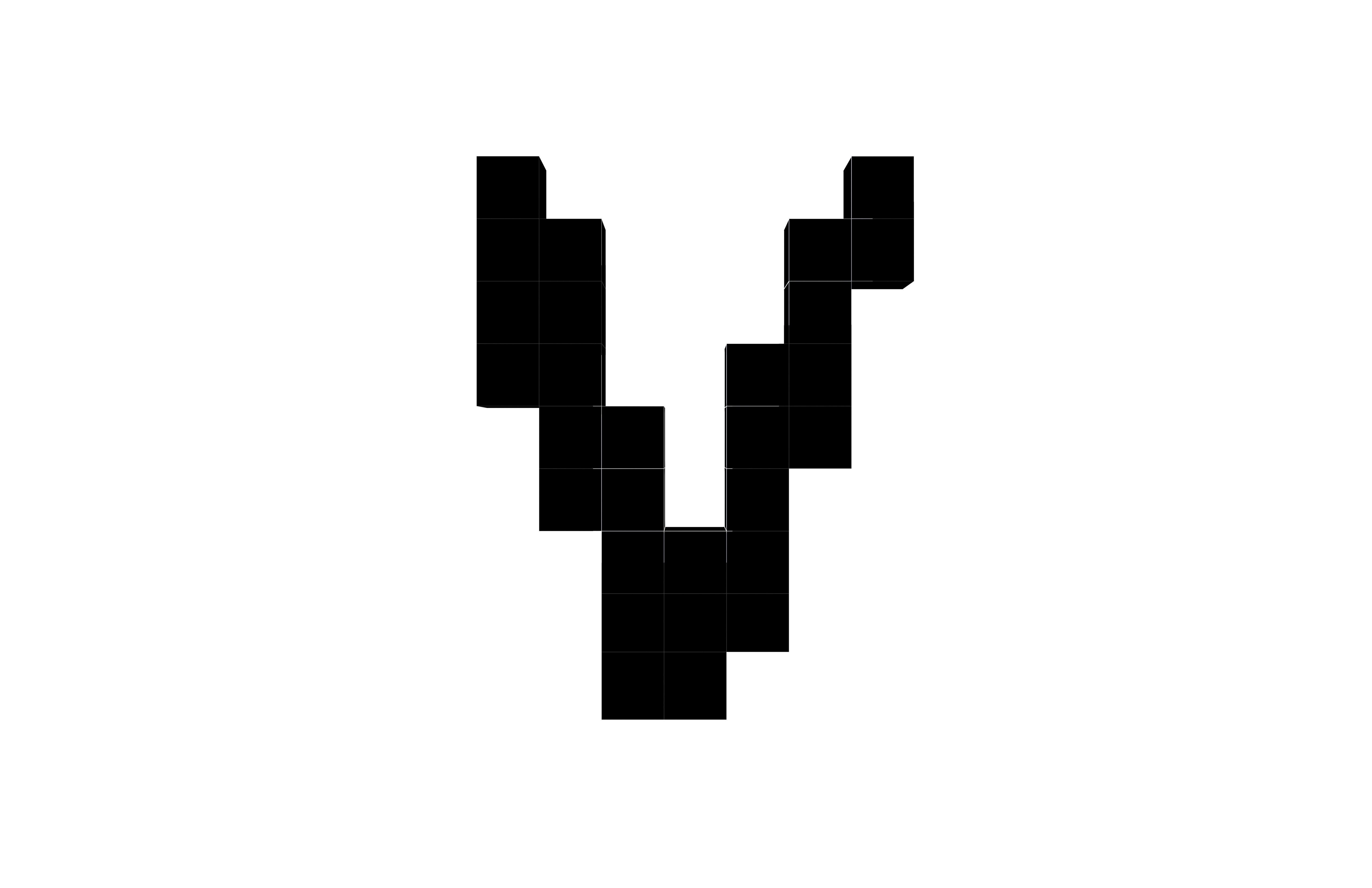 Pixel Font V v1 002 Low-poly 3D model_6