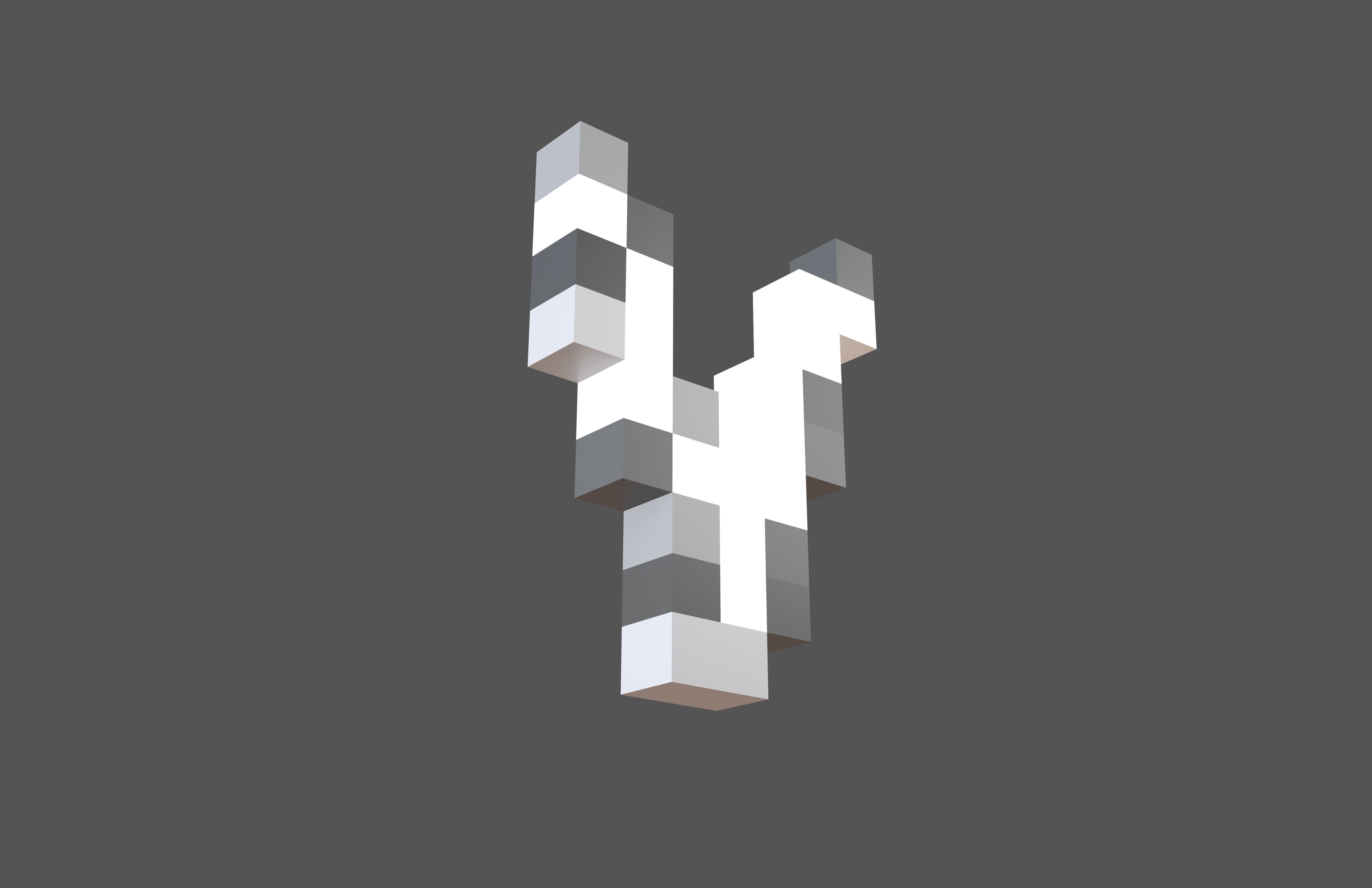 Pixel Font V v1 002 Low-poly 3D model_3