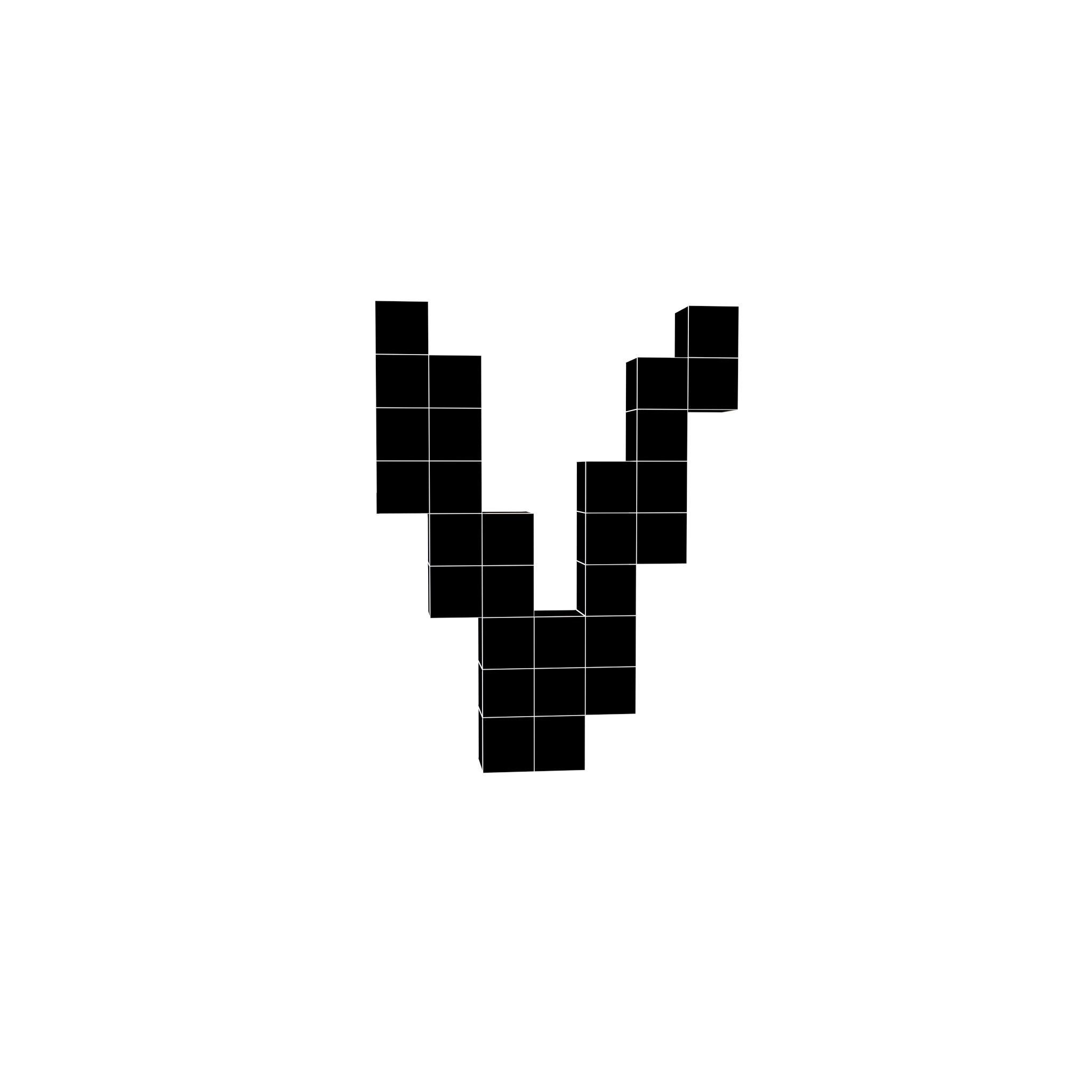 Pixel Font V v1 002 Low-poly 3D model_5