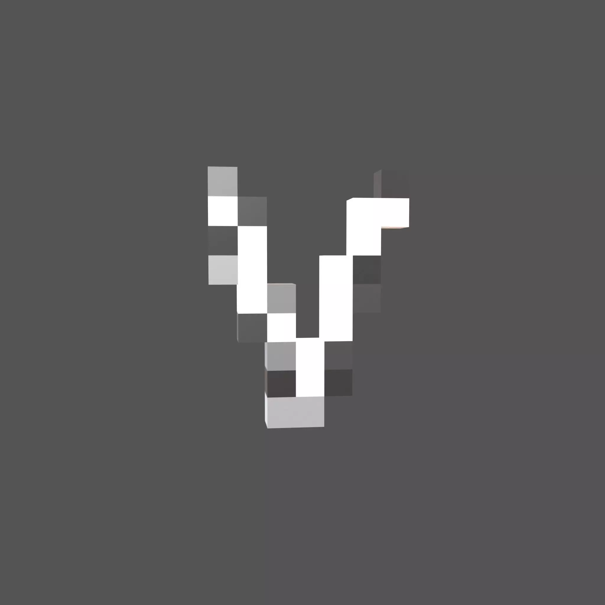 Pixel Font V v1 002 Low-poly 3D model_0