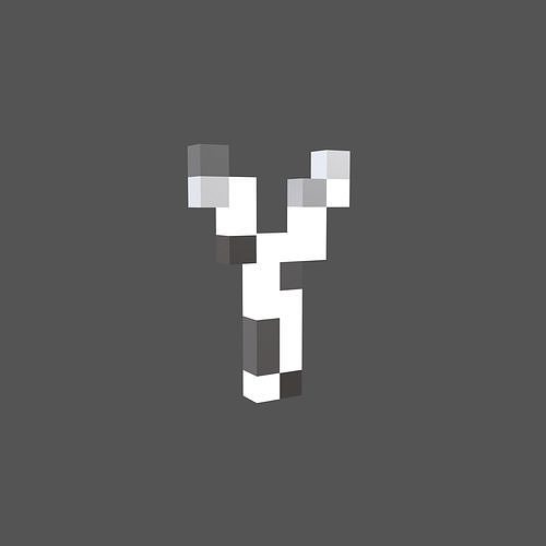 Pixel Font Y v1 002 Low-poly 3D model
