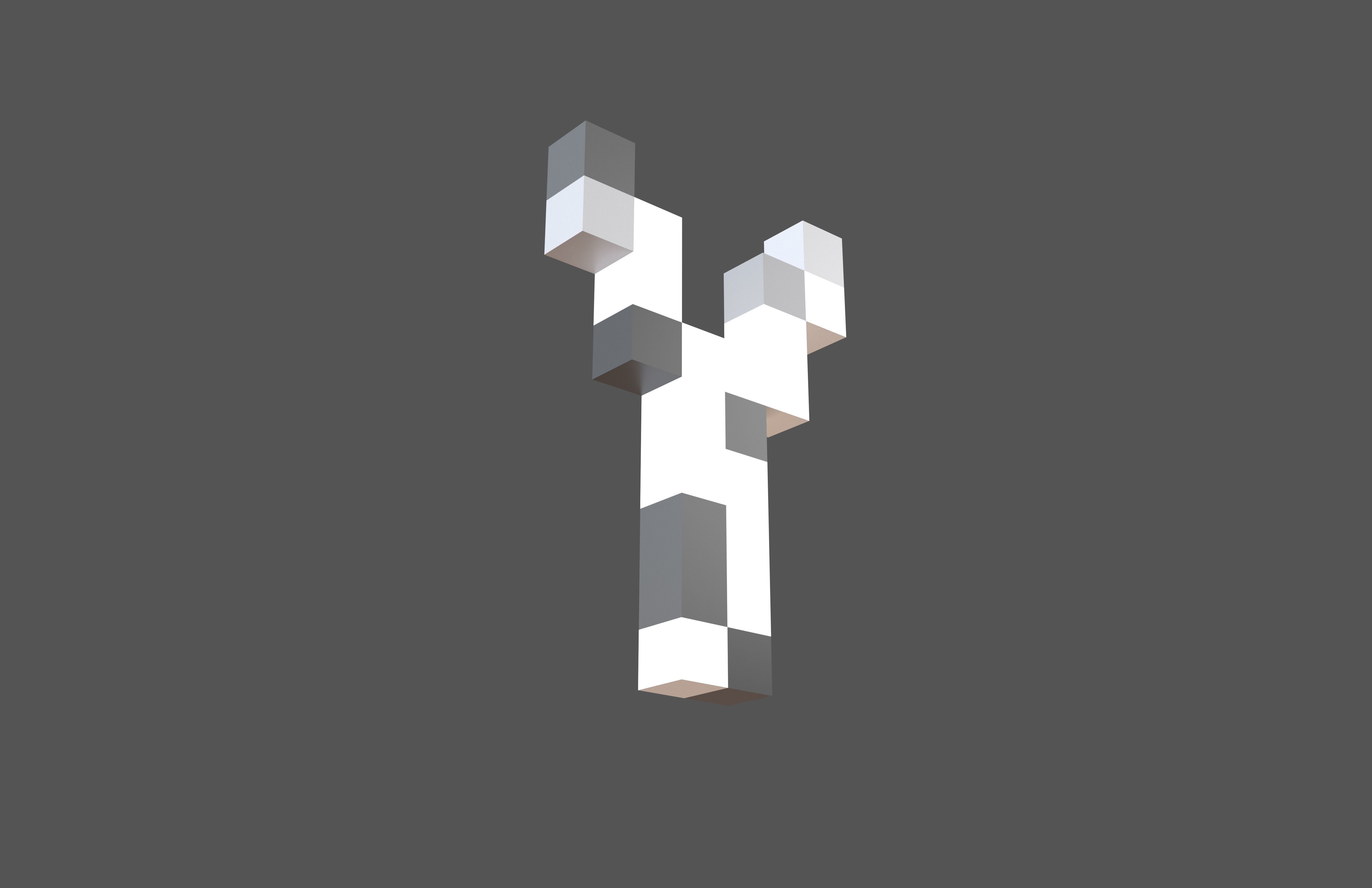 Pixel Font Y v1 002 Low-poly 3D model_3