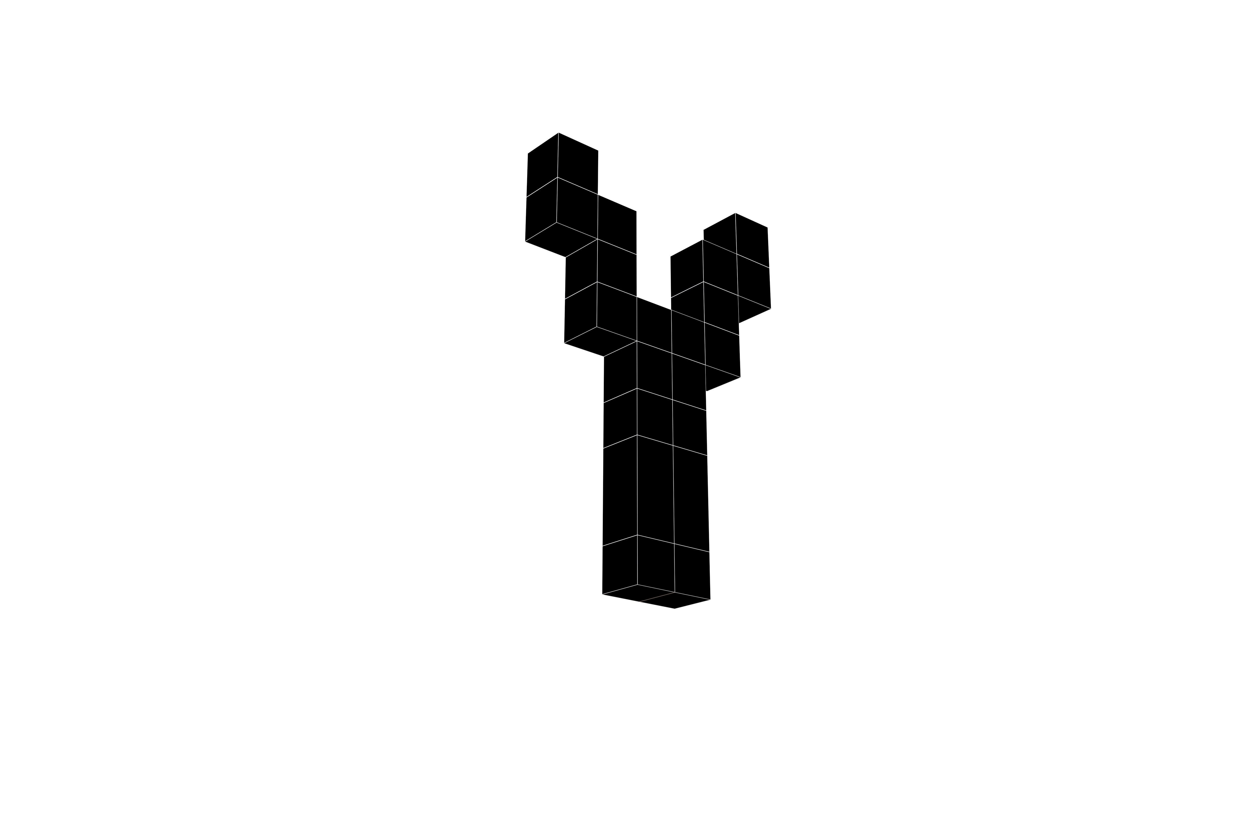 Pixel Font Y v1 002 Low-poly 3D model_7