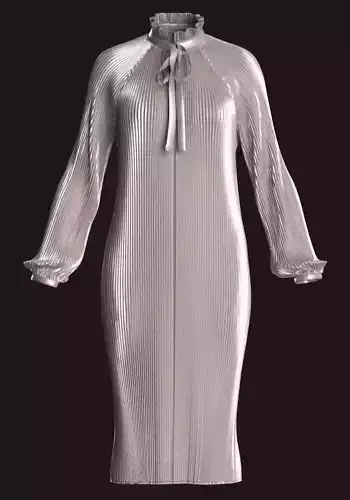Pleated dress  w MD file and obj file