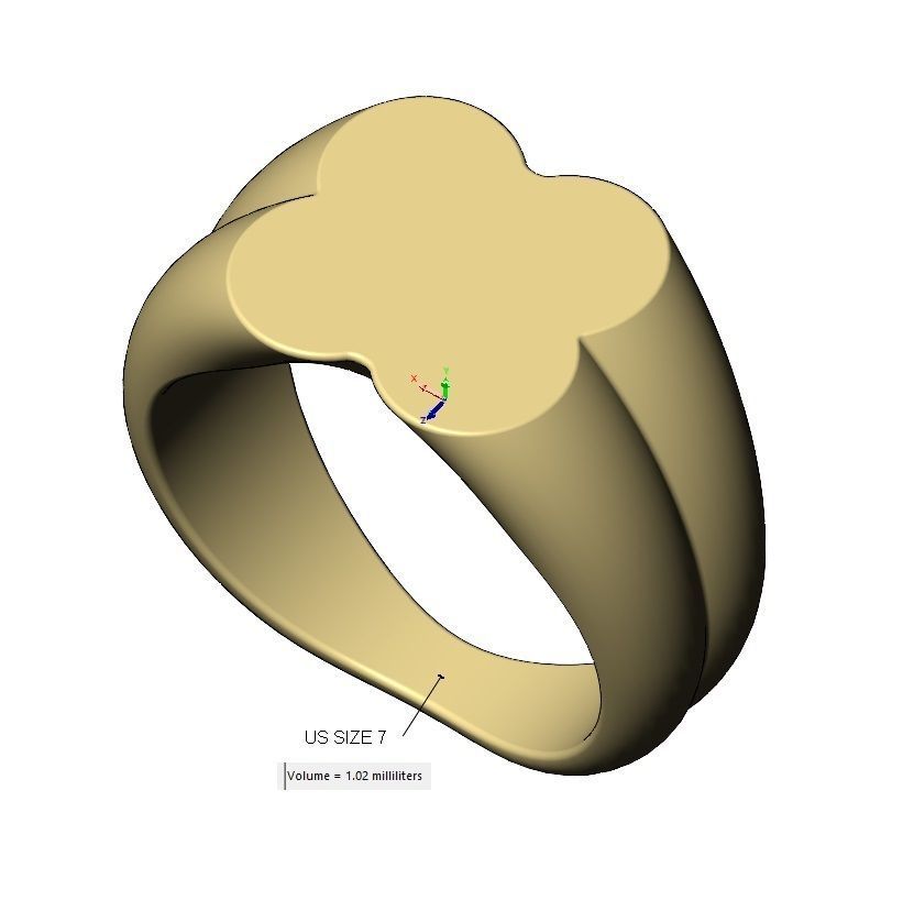 Rounded corners engravable signet ring Us sizes 7to10 3D print model_9