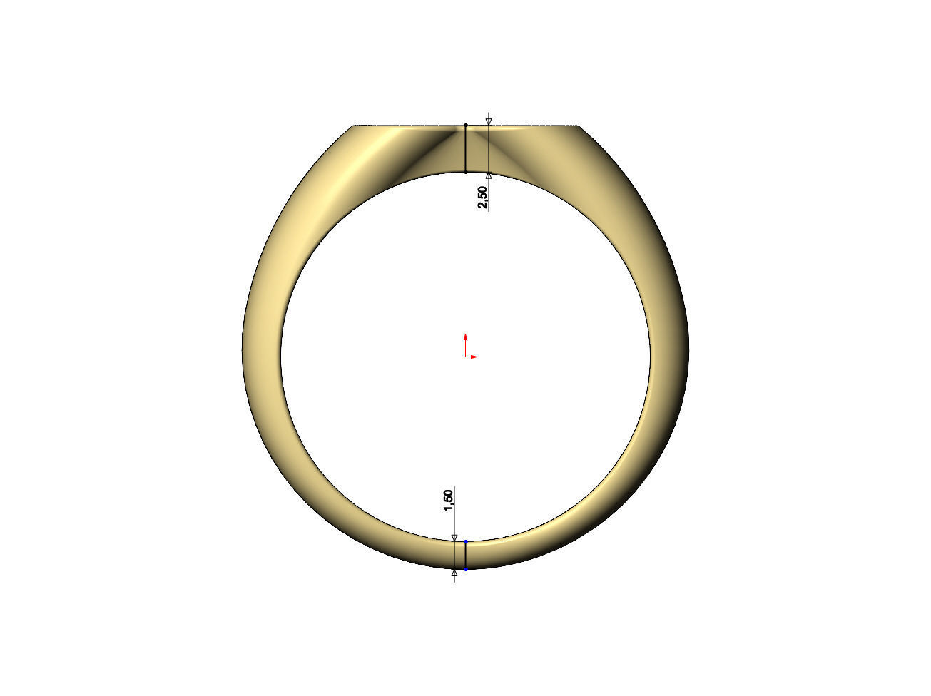 Rounded corners engravable signet ring Us sizes 7to10 3D print model_7
