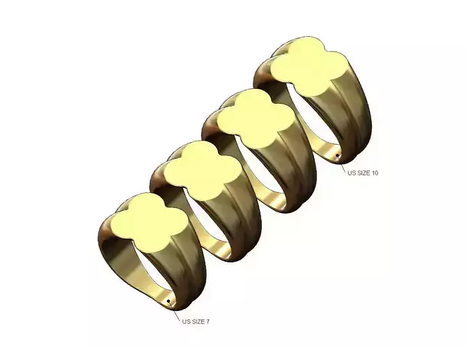 Rounded corners engravable signet ring Us sizes 7to10