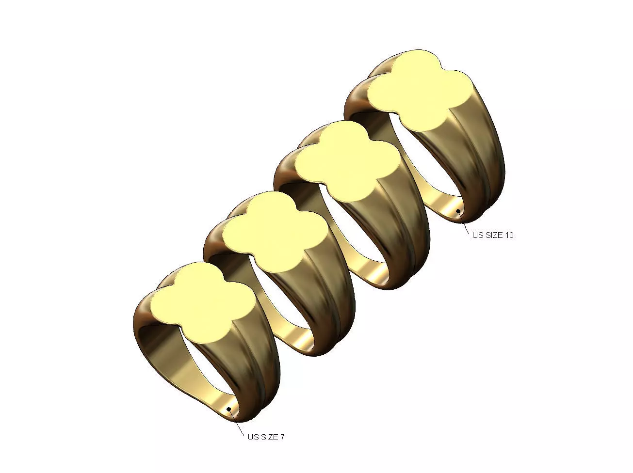 Rounded corners engravable signet ring Us sizes 7to10 3D print model_0