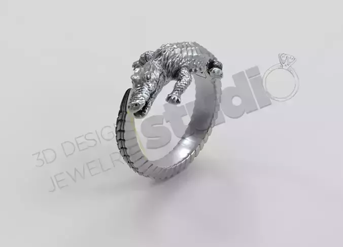 Highly detailed alligator ring 3d model