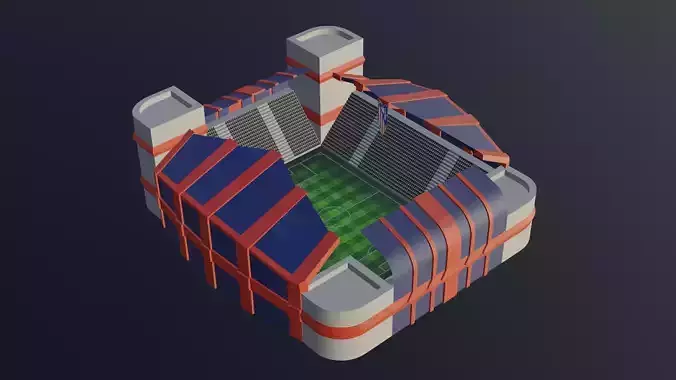 Football Stadium - Atletico Madrid Low-poly 3D model