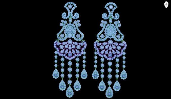 earring swarovski crystal earrings 3D print model