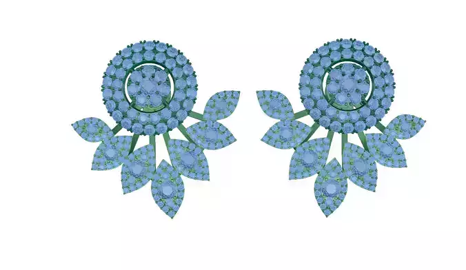 earring pair of earrings with flowers and leaves