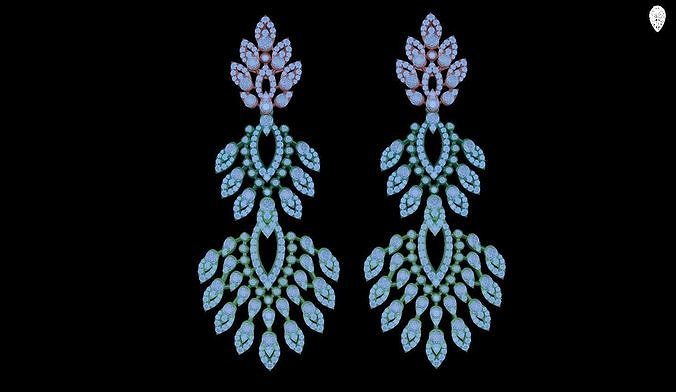 earring swarovski crystal earrings 3D print model