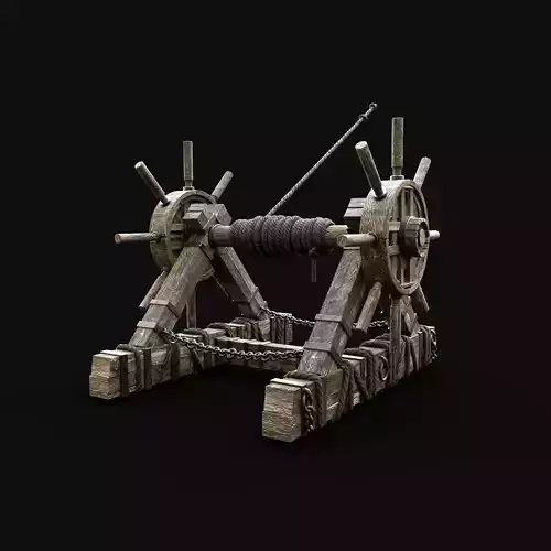 ROPE WINCH WINDLASS TURNSTILE HOIST LIFT ELEVATOR RISER Low-poly 3D model