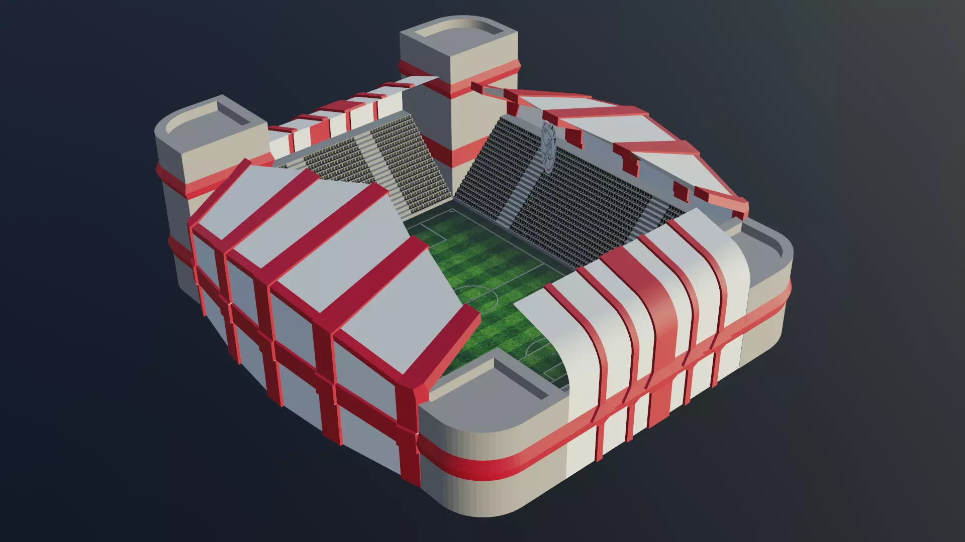 Football Stadium - Ajax Low-poly 3D model