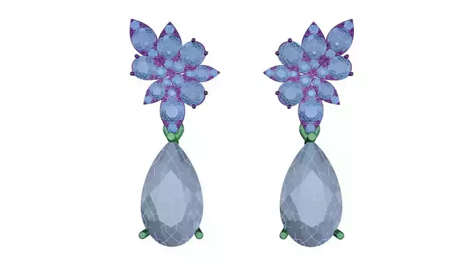 earring pair of earrings with flowers