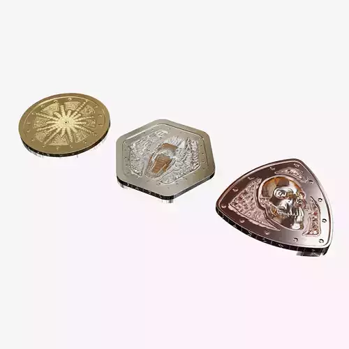 Fantasy Coins with textures - Dungeon Collection 3D model