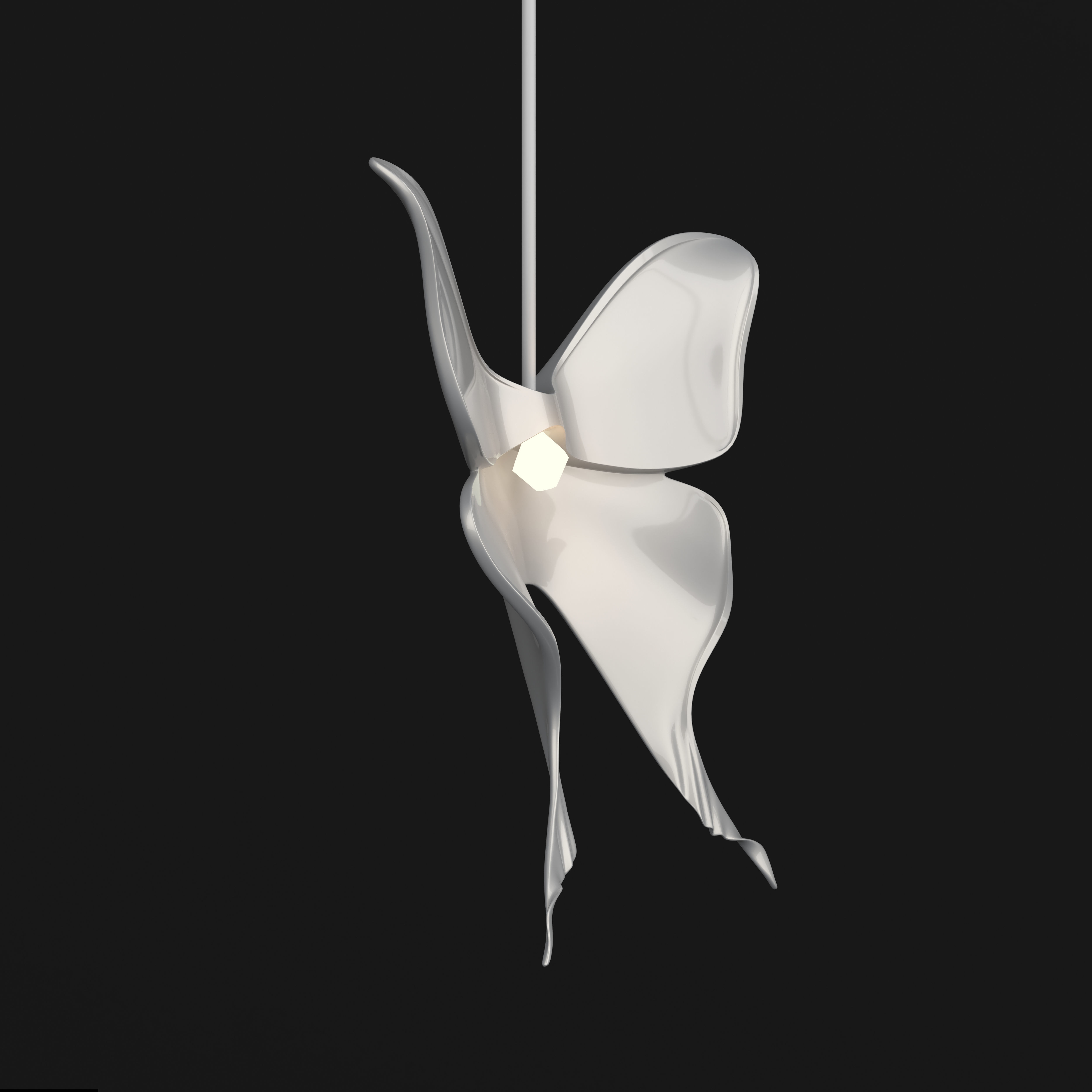 Butterfly Pendant Light 3D model_3