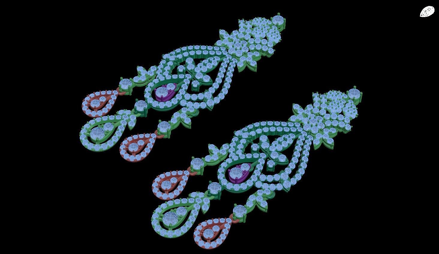 earring pair of earrings 3D print model_1