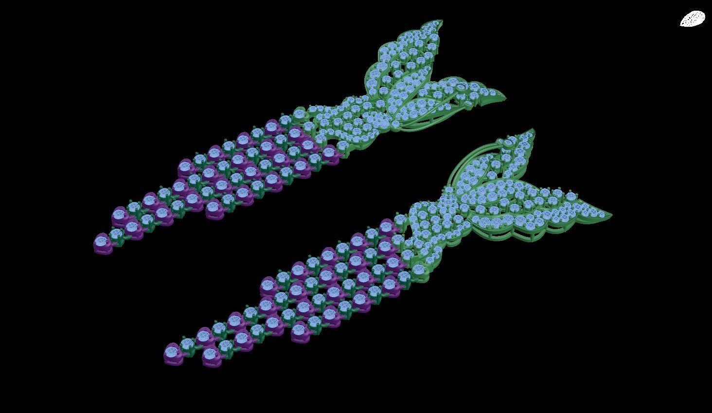 earring rhinestone hummingbird earrings 3D print model_1