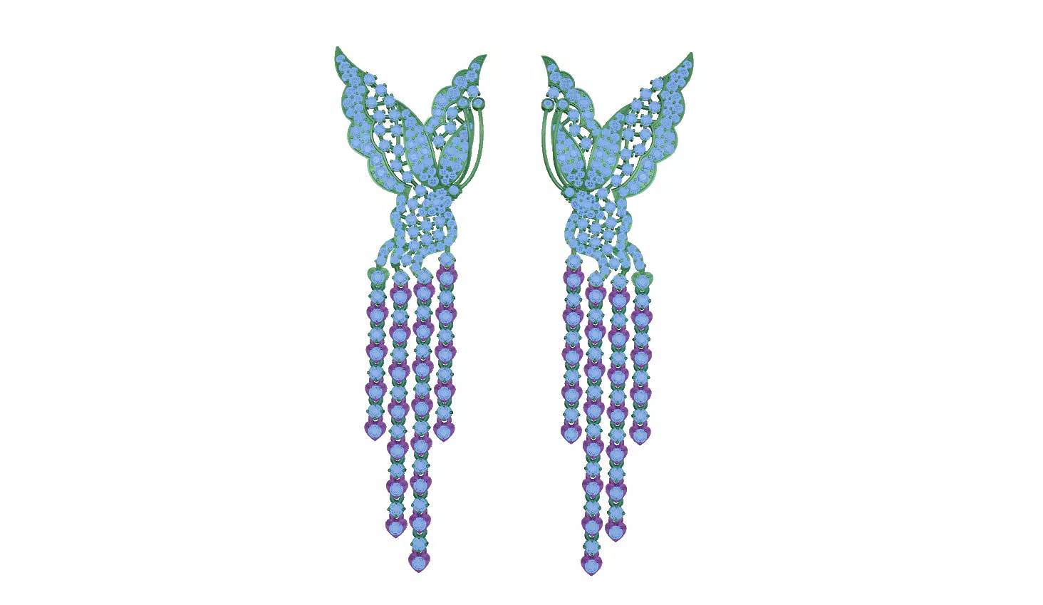 earring rhinestone hummingbird earrings 3D print model_0