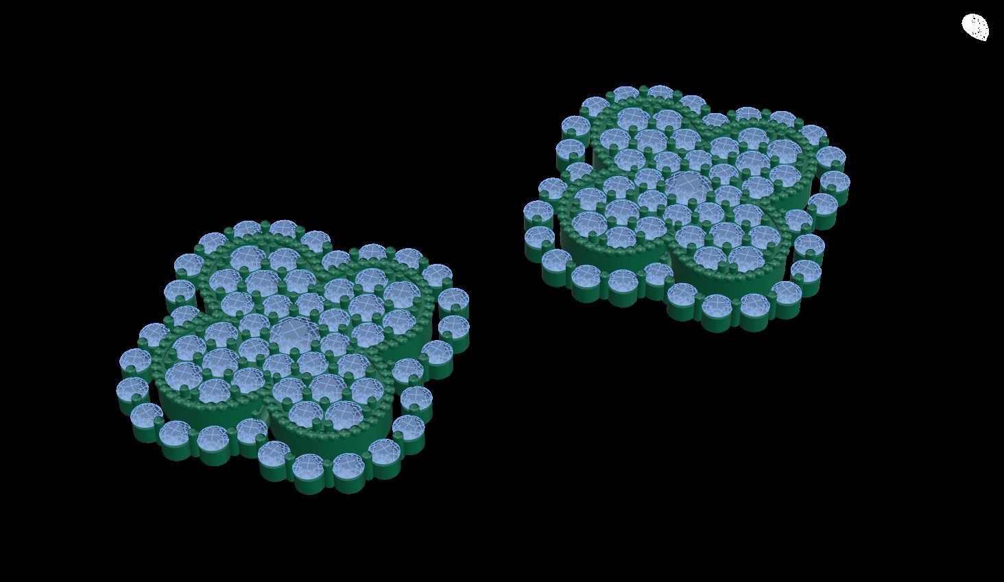 earring two flower shaped earrings 3D print model_1