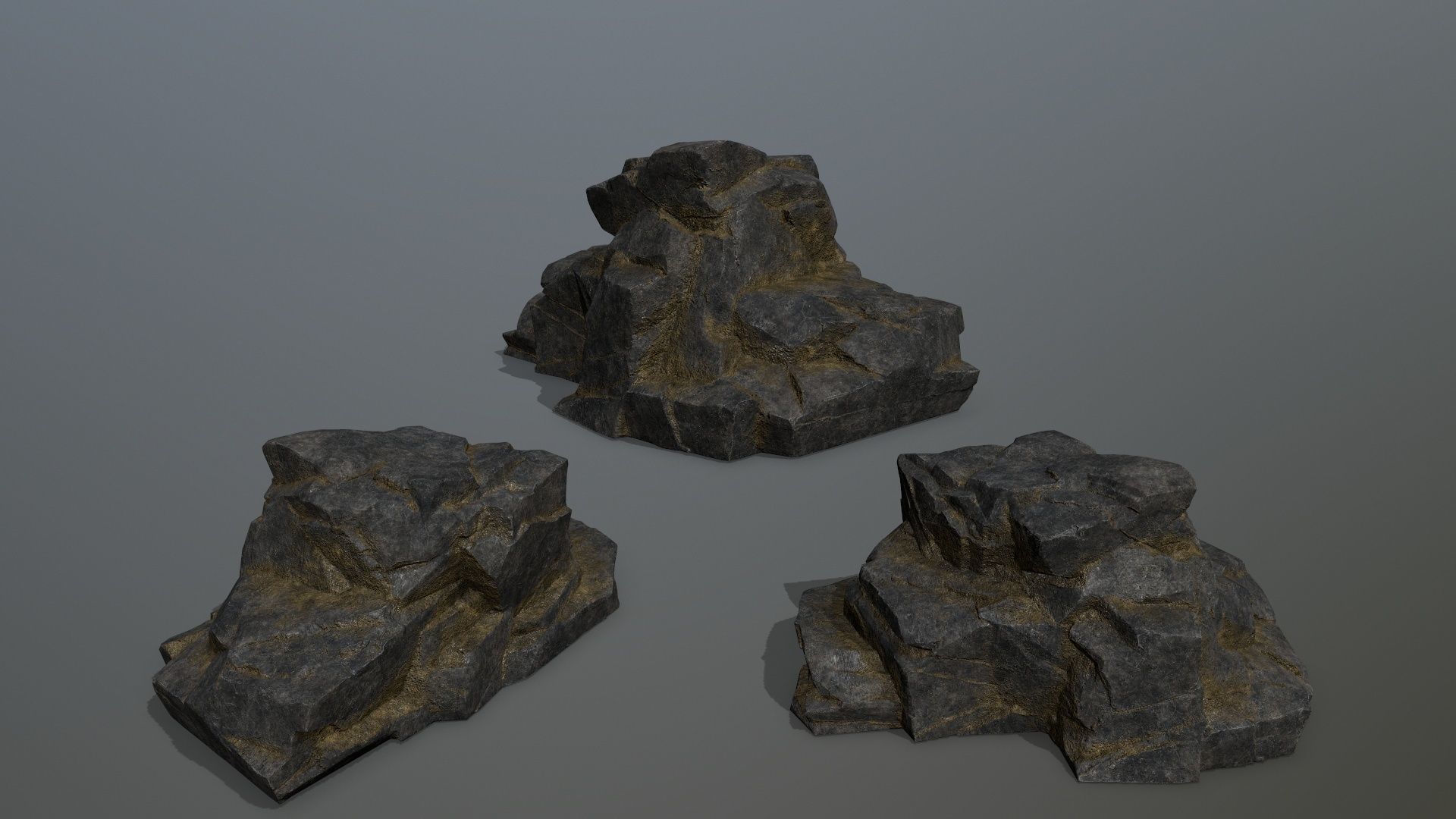 Rock Set Low-poly 3D model_9