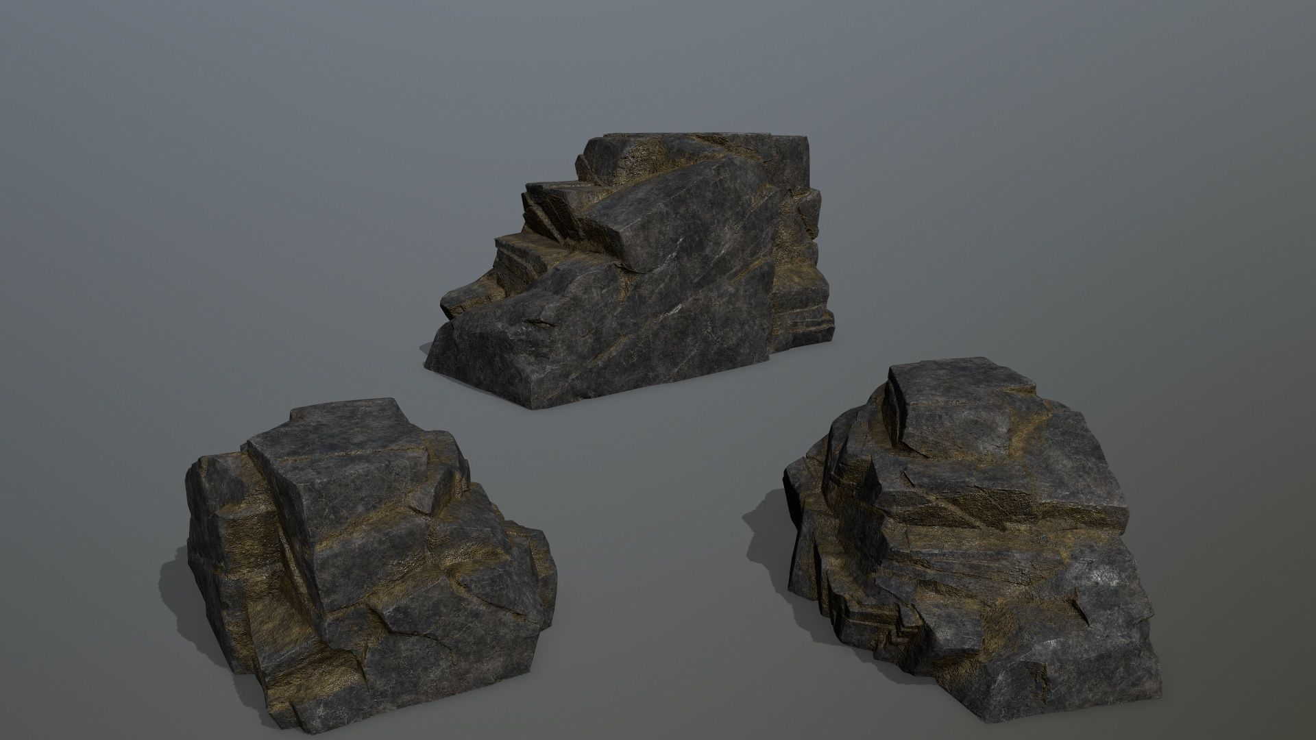 Rock Set Low-poly 3D model_10