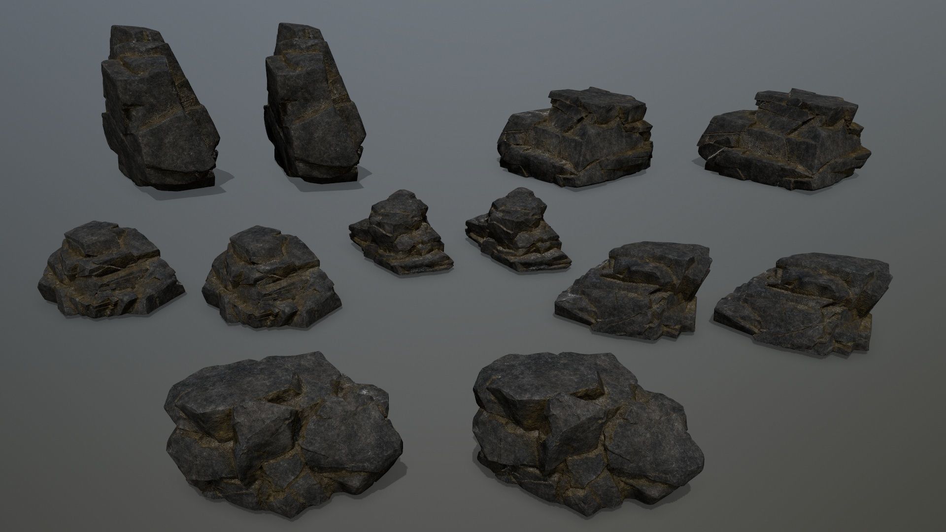 Rock Set Low-poly 3D model_13
