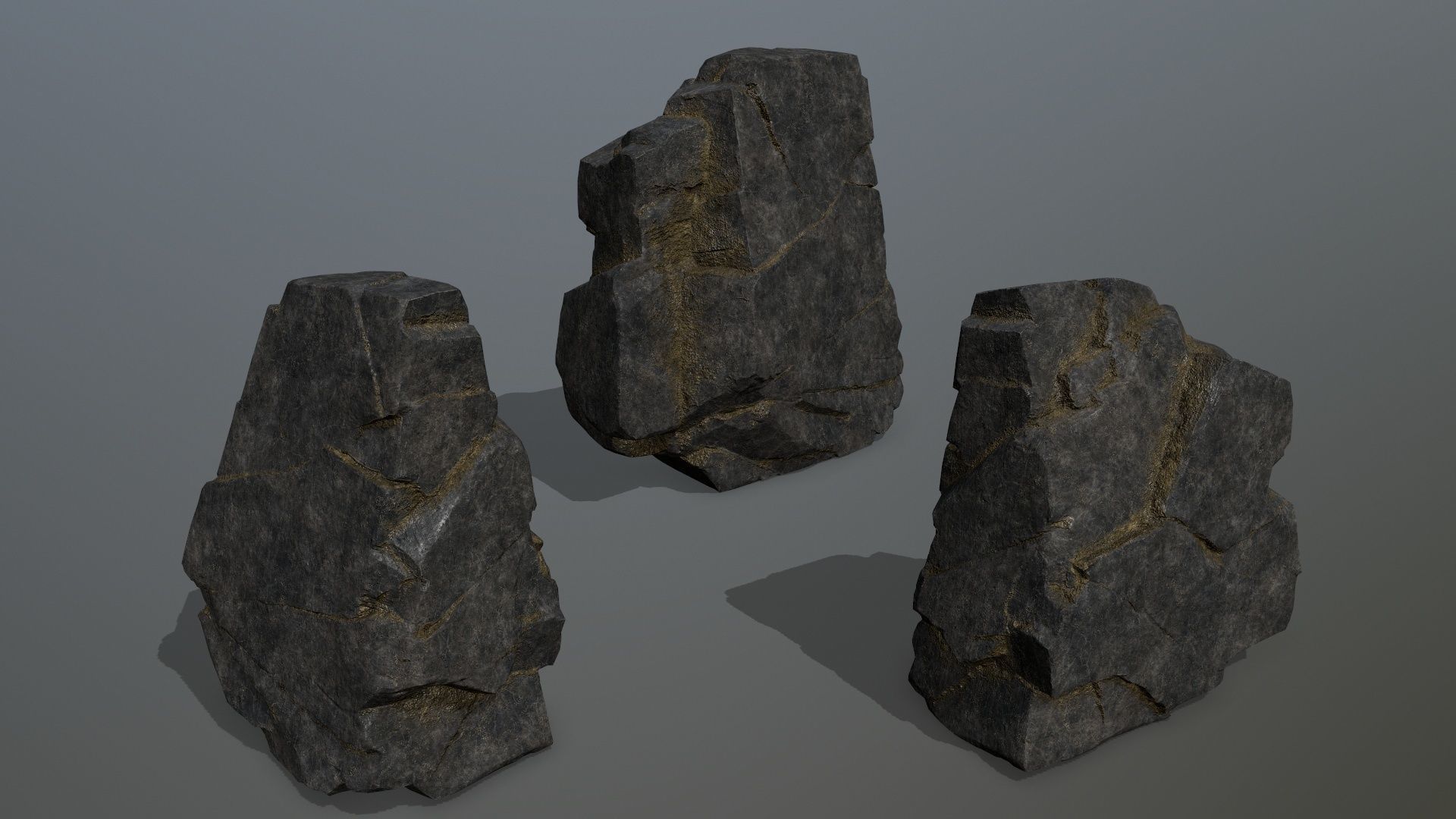 Rock Set Low-poly 3D model_12