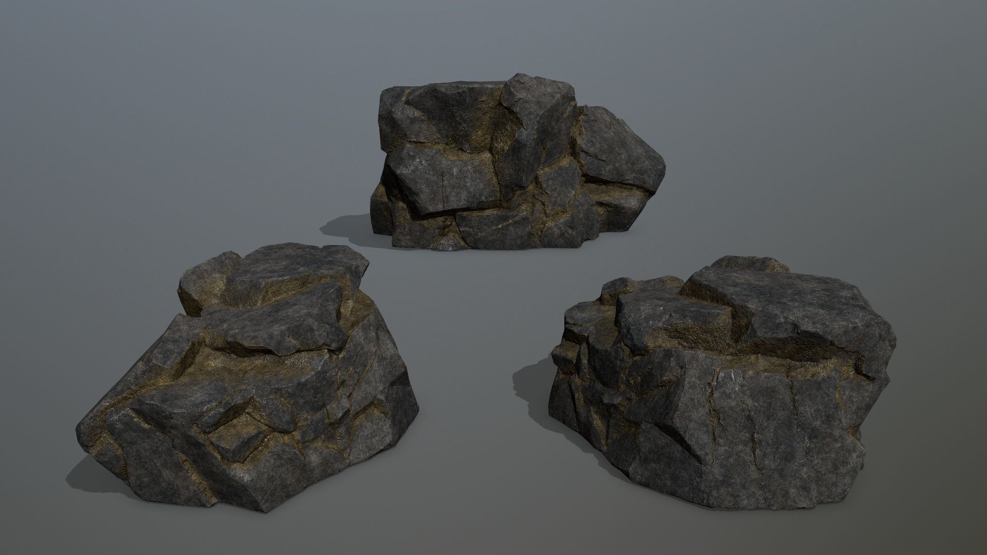 Rock Set Low-poly 3D model_7