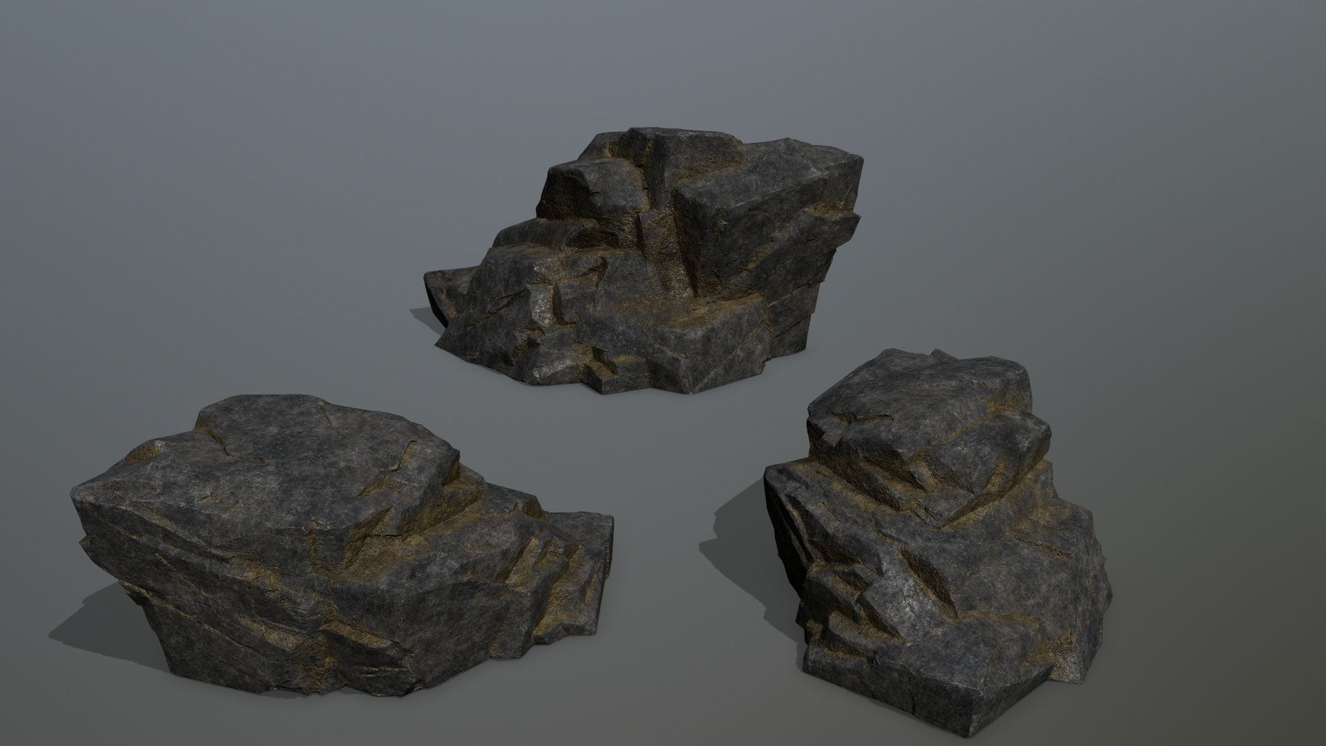 Rock Set Low-poly 3D model_8