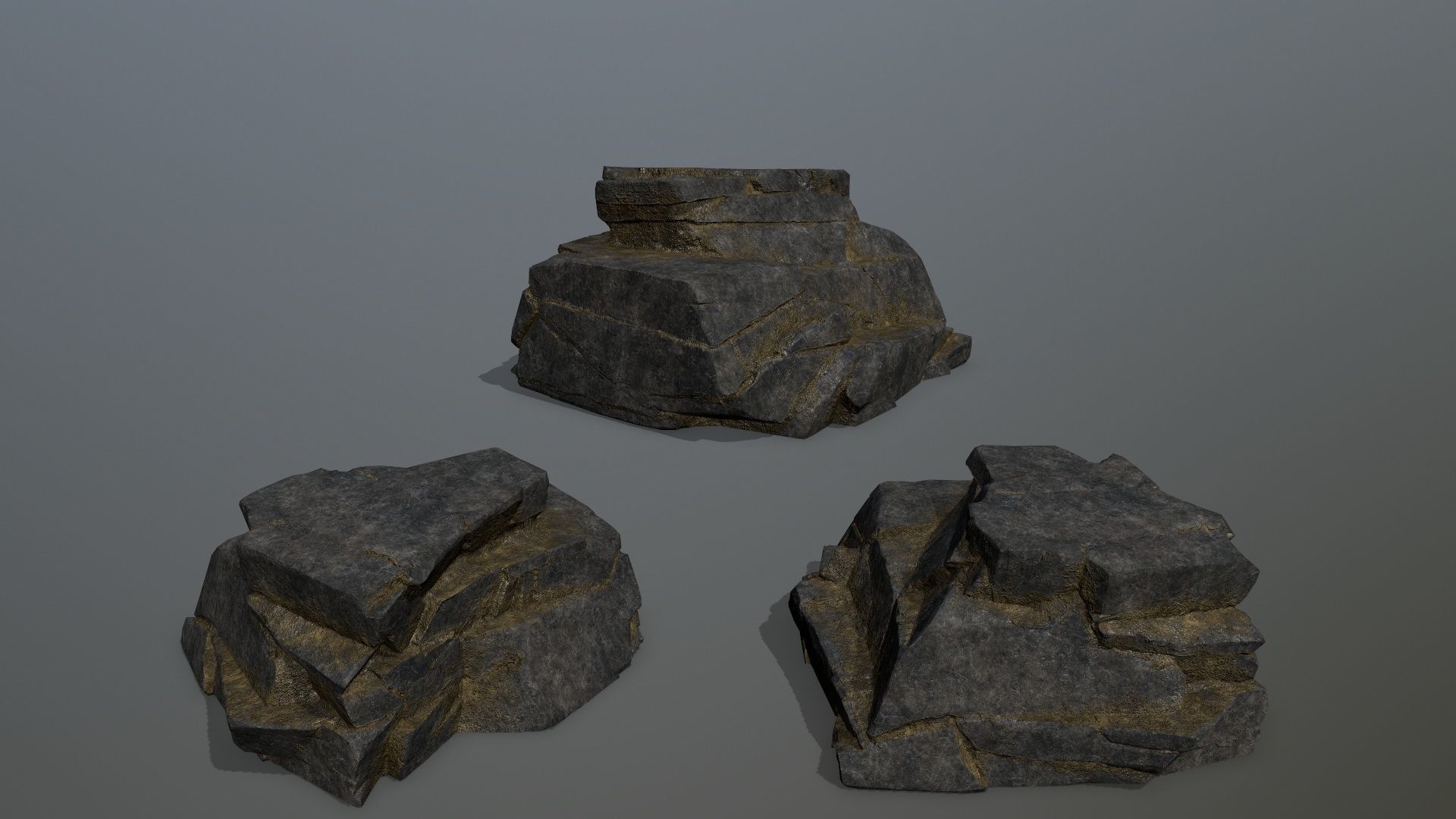 Rock Set Low-poly 3D model_11