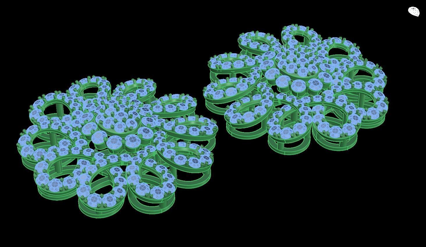 earring two flower shaped earrings 3D print model_1