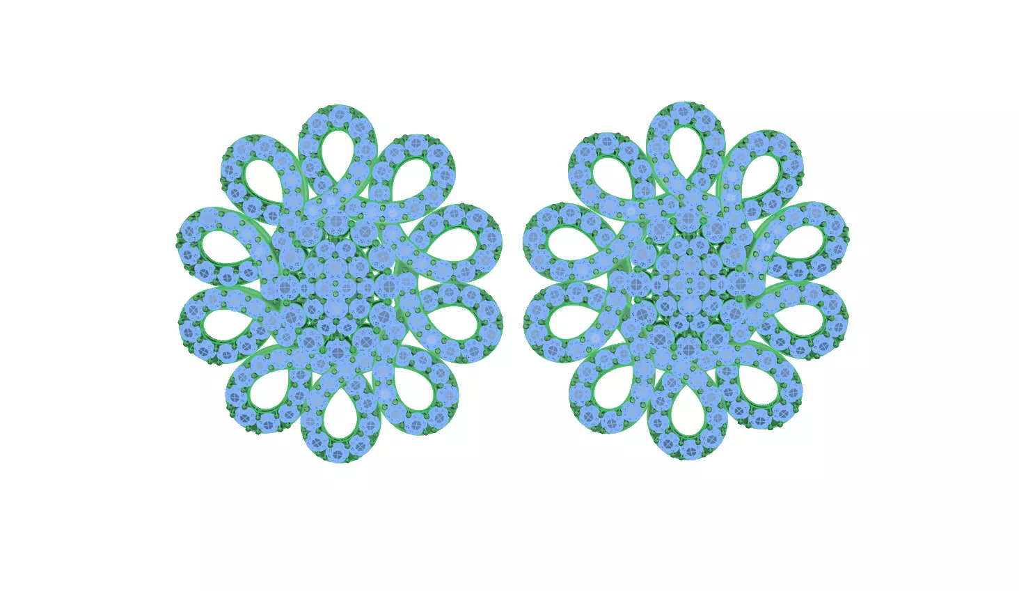 earring two flower shaped earrings 3D print model_0