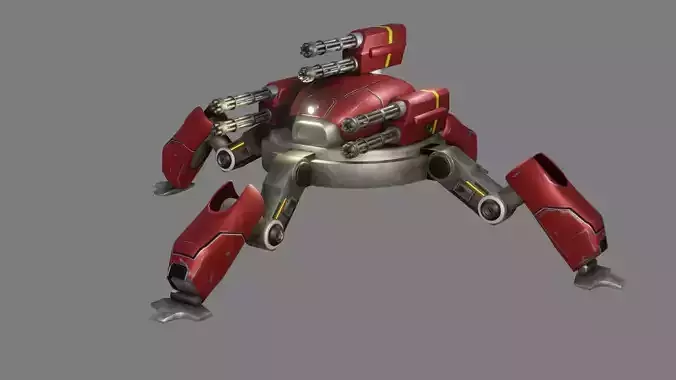 Sci Fi Quad Bot - Low Poly - Game Ready - PBR Low-poly 3D model
