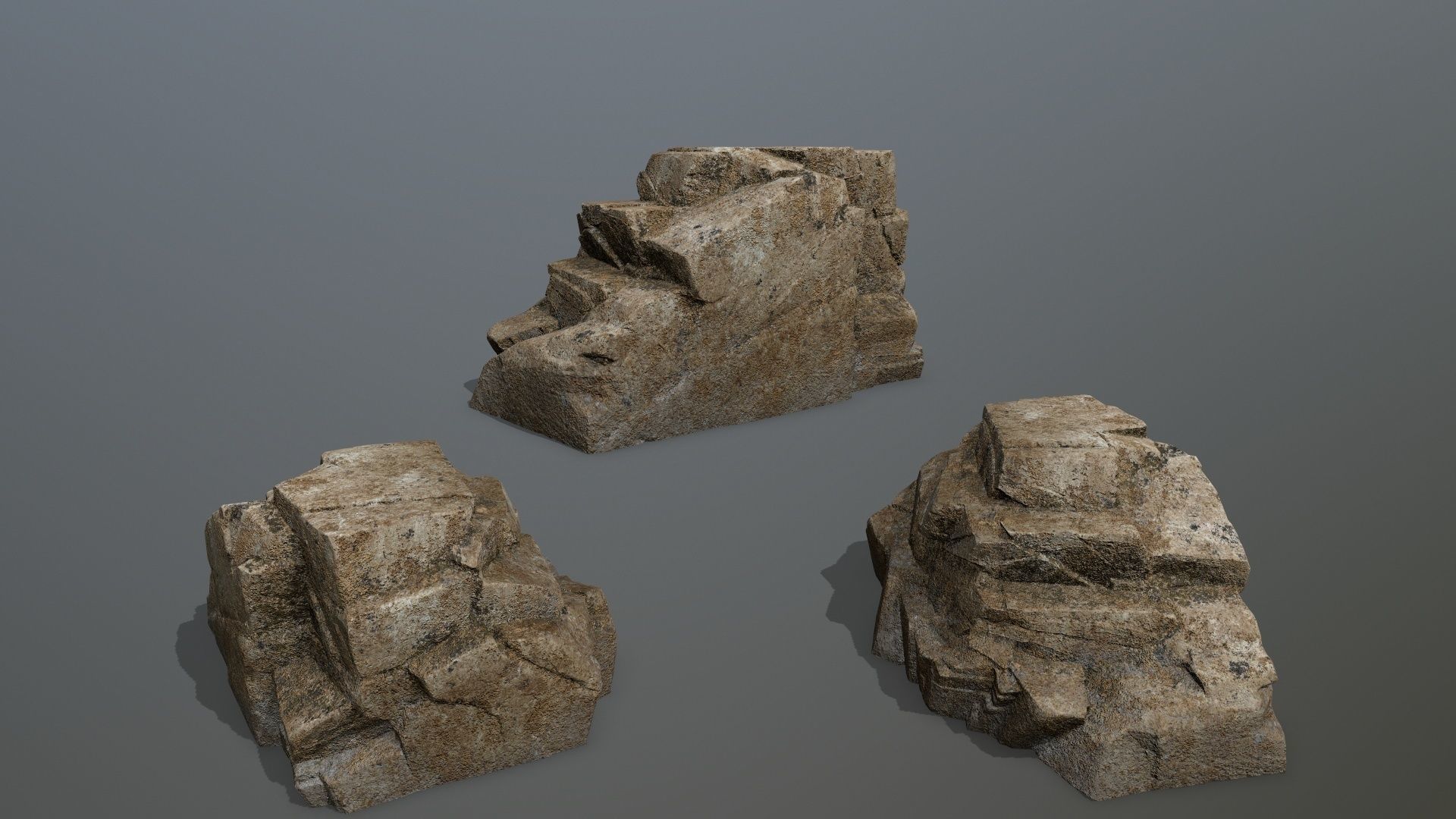 Desert Rock Set Low-poly 3D model_10