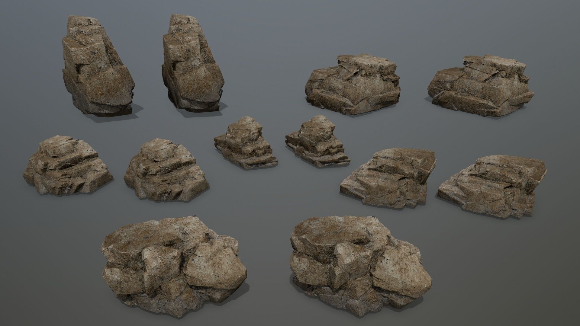 Desert Rock Set Low-poly 3D model_13