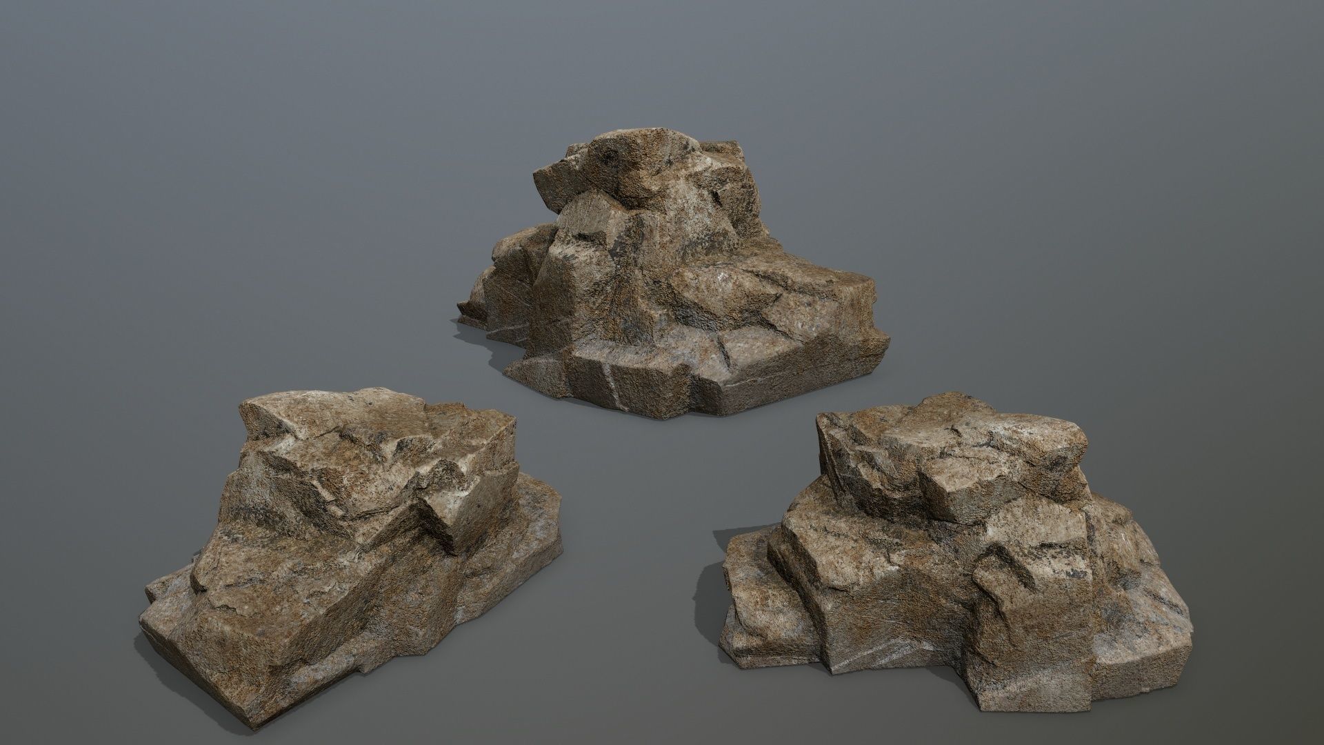 Desert Rock Set Low-poly 3D model_9