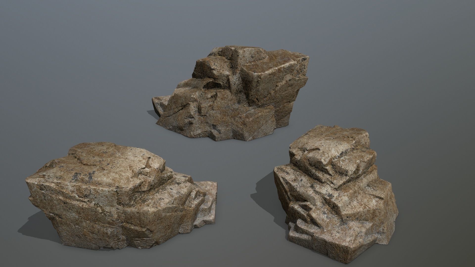 Desert Rock Set Low-poly 3D model_8