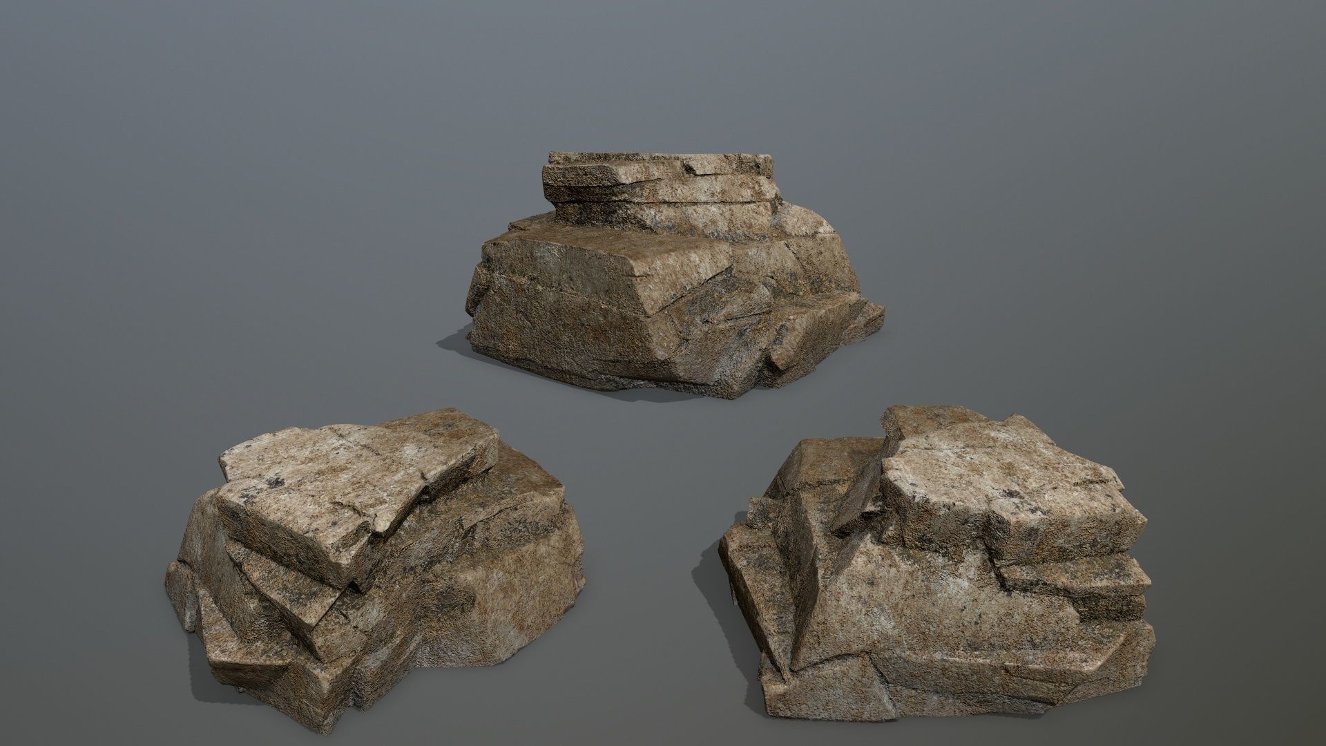Desert Rock Set Low-poly 3D model_11