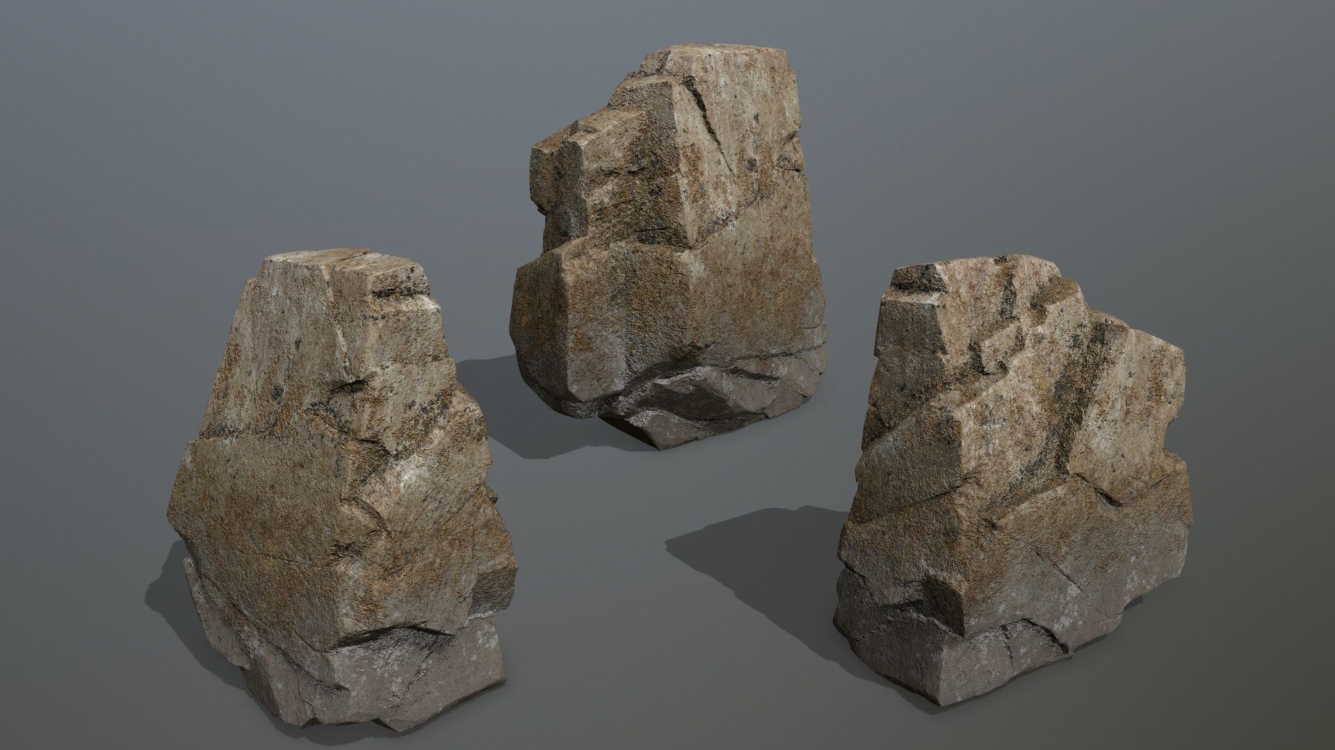 Desert Rock Set Low-poly 3D model_12