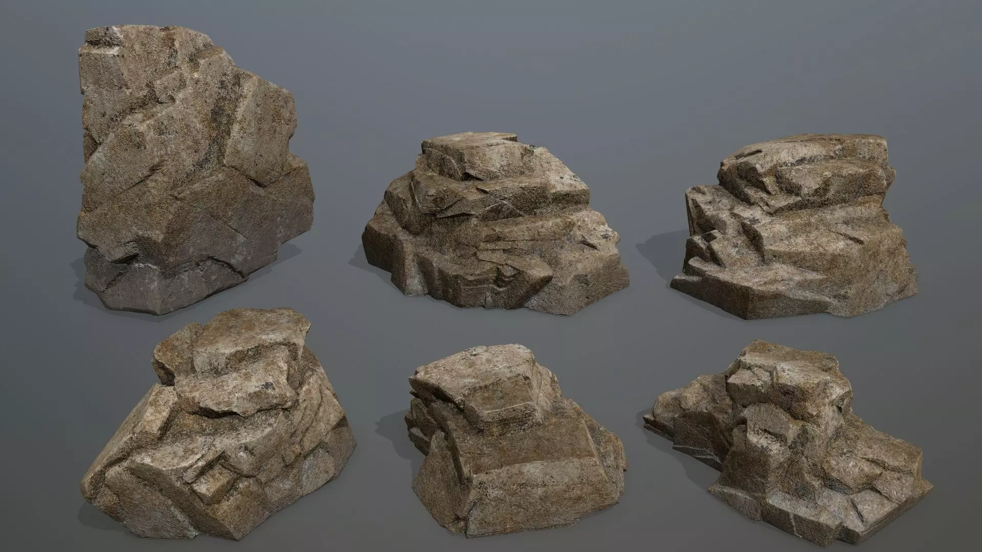 Desert Rock Set Low-poly 3D model_0