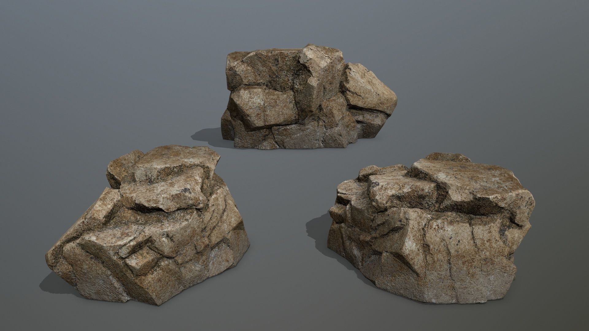 Desert Rock Set Low-poly 3D model_7